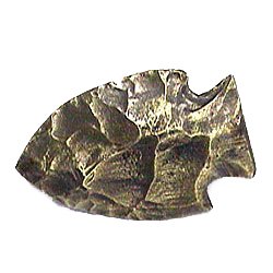 Arrowhead Knob in Antique Brass