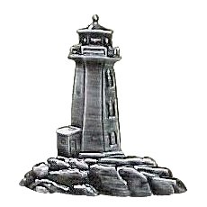 Stand Alone Lighthouse Knob in Pewter