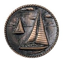 Sailboats Round Knob in Antique Copper