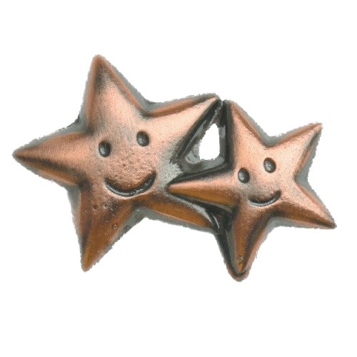 Smiling Stars Knob in Antique Brass
