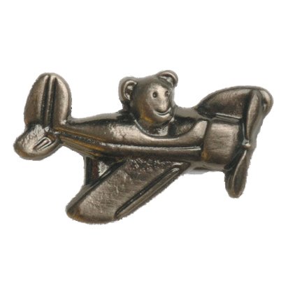 Airplane with Teddy Bear Knob in Antique Brass