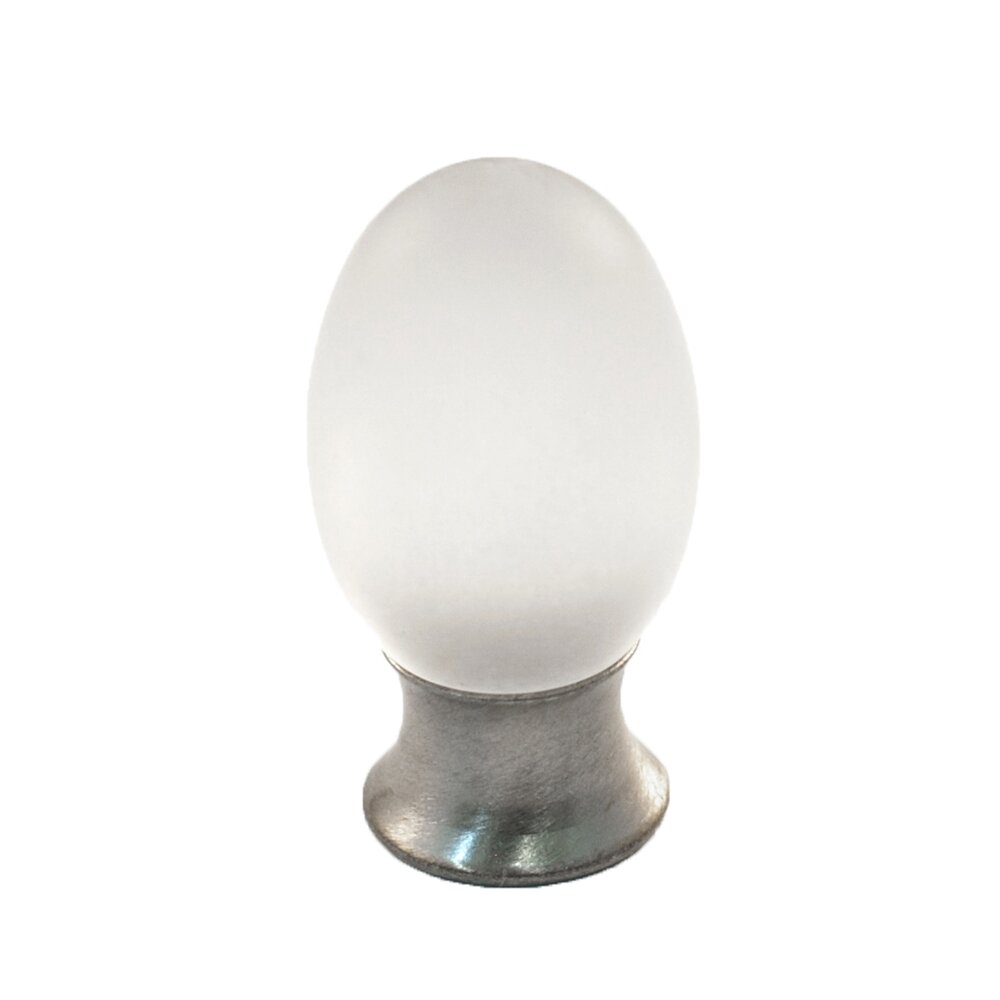 Polyester Colored Oval Knob in Clear Matte with Satin Nickel Base