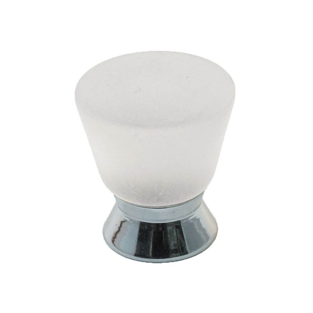 Polyester Colored Round Knob in Clear Matte with Polished Chrome Base