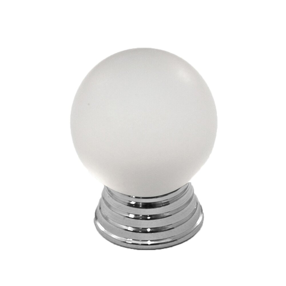 Polyester Sphere Knob in Clear Matte with Polished Chrome Base