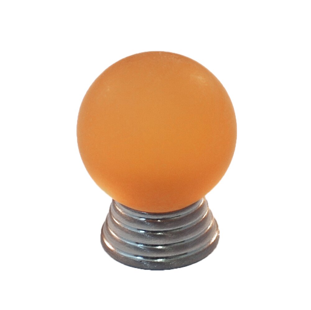 Polyester Sphere Knob in Amber Matte with Satin Nickel Base