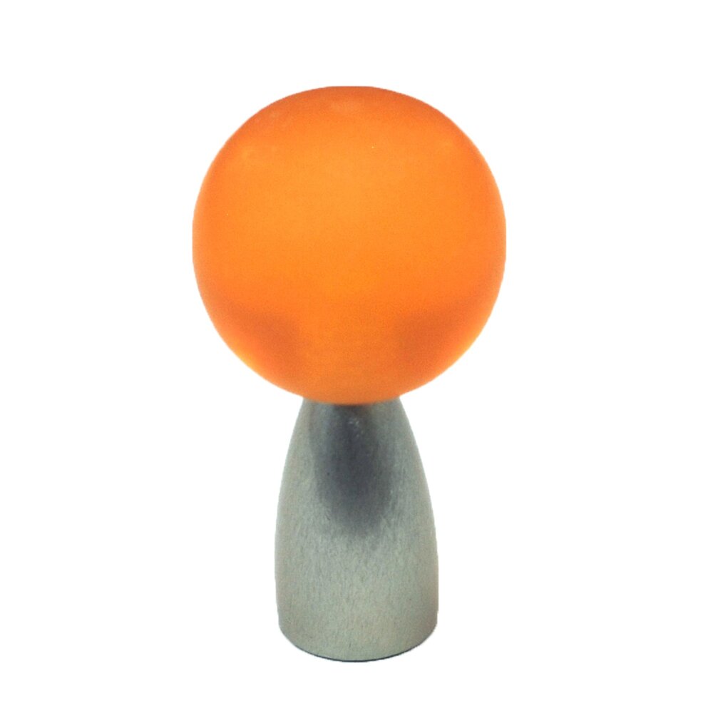 Polyester Sphere Knob in Amber Matte with Satin Nickel Base