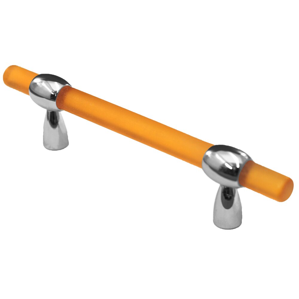3"- 4" Adjustable Polyester Pull in Amber Matte with Polished Chrome Base