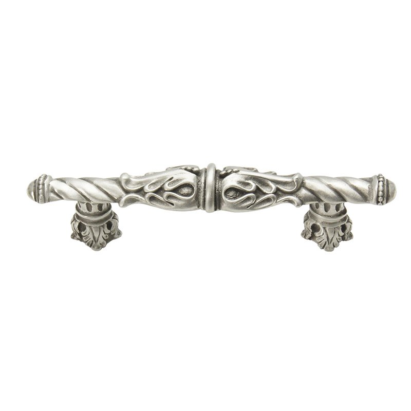 3" Center Romanesque Style Pull with Column Base in Satin
