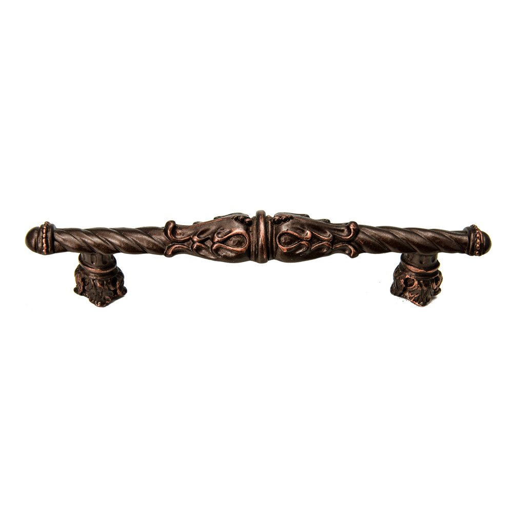 Acanthus 4" Centers Pull Romanesque Style With Column Base in Bronze