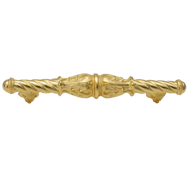 4" Centers Pull Romanesque Style With Column Base in Satin Gold