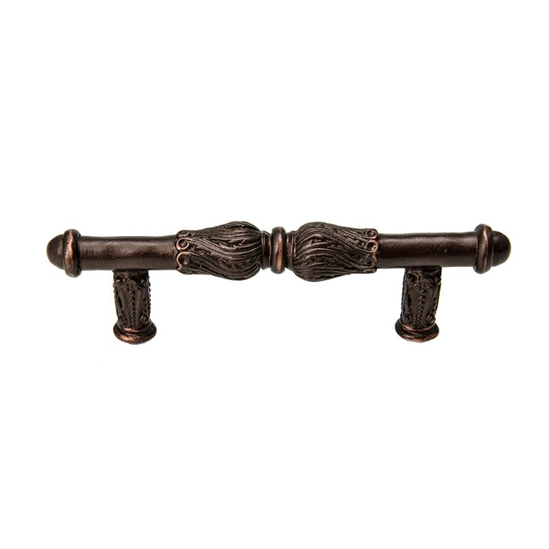 3" Centers Handle with Feather Scroll in Oil Rubbed Bronze