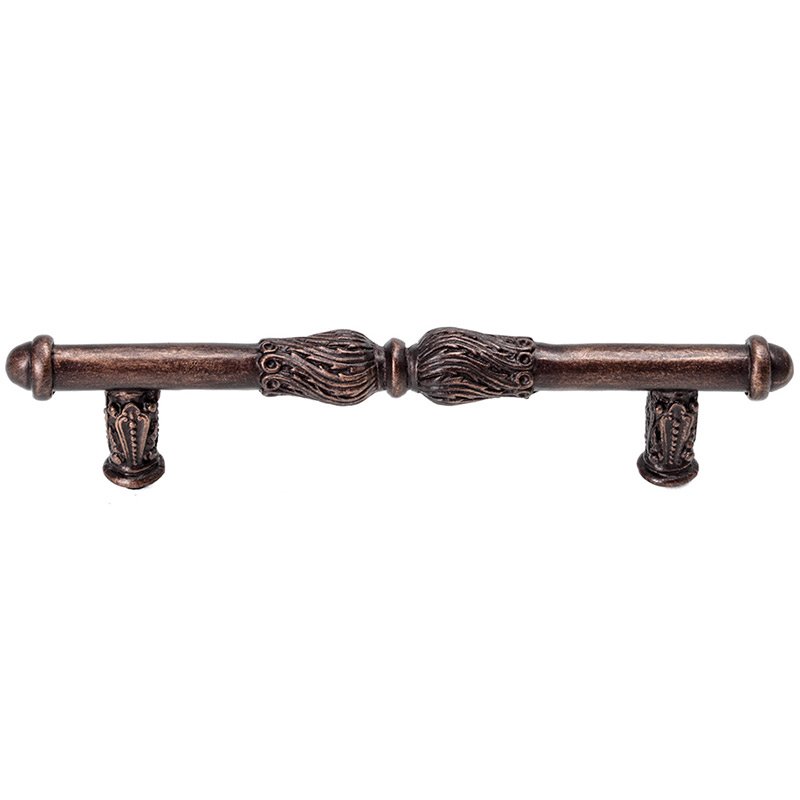 4" Centers Handle with Feather Scroll in Oil Rubbed Bronze