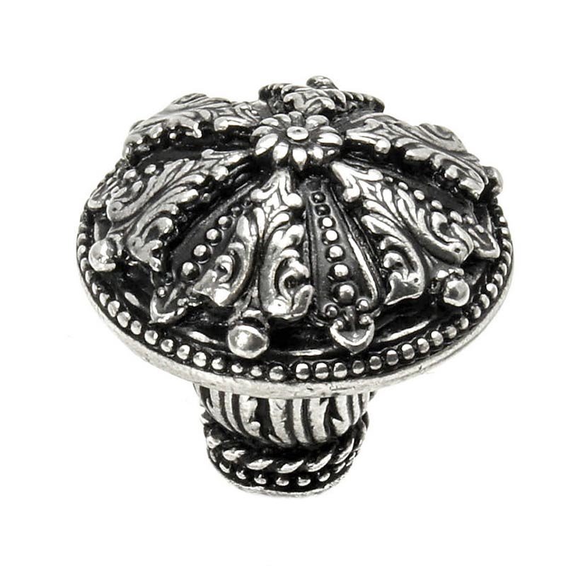 1 1/2" Diameter Large Renaissance Style Knob with Feather Scroll Base in Chalice