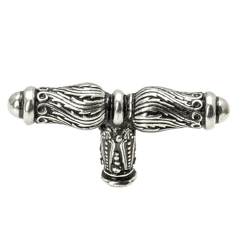 "T" Shaped Knob with Feather Scroll in Chalice