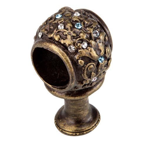 Large Decorative Center Brace with Swarovski Elements in Antique Brass with Crystal
