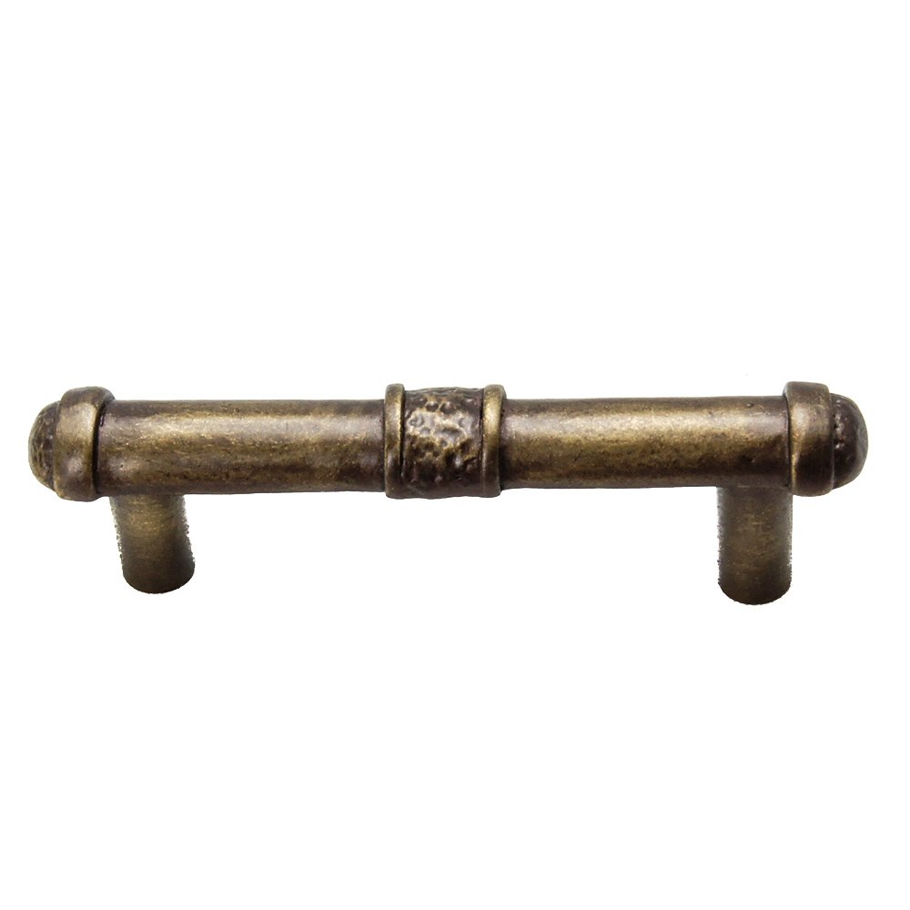 Rounded 3" Center Pull in Antique Brass