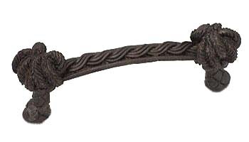 4" Centers Palm Tree Pull in Antique Brass