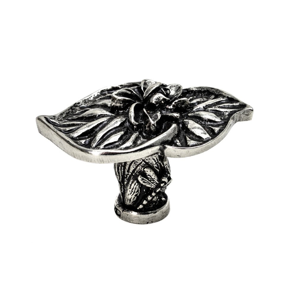Double Lily Pad Large Knob in Cobblestone
