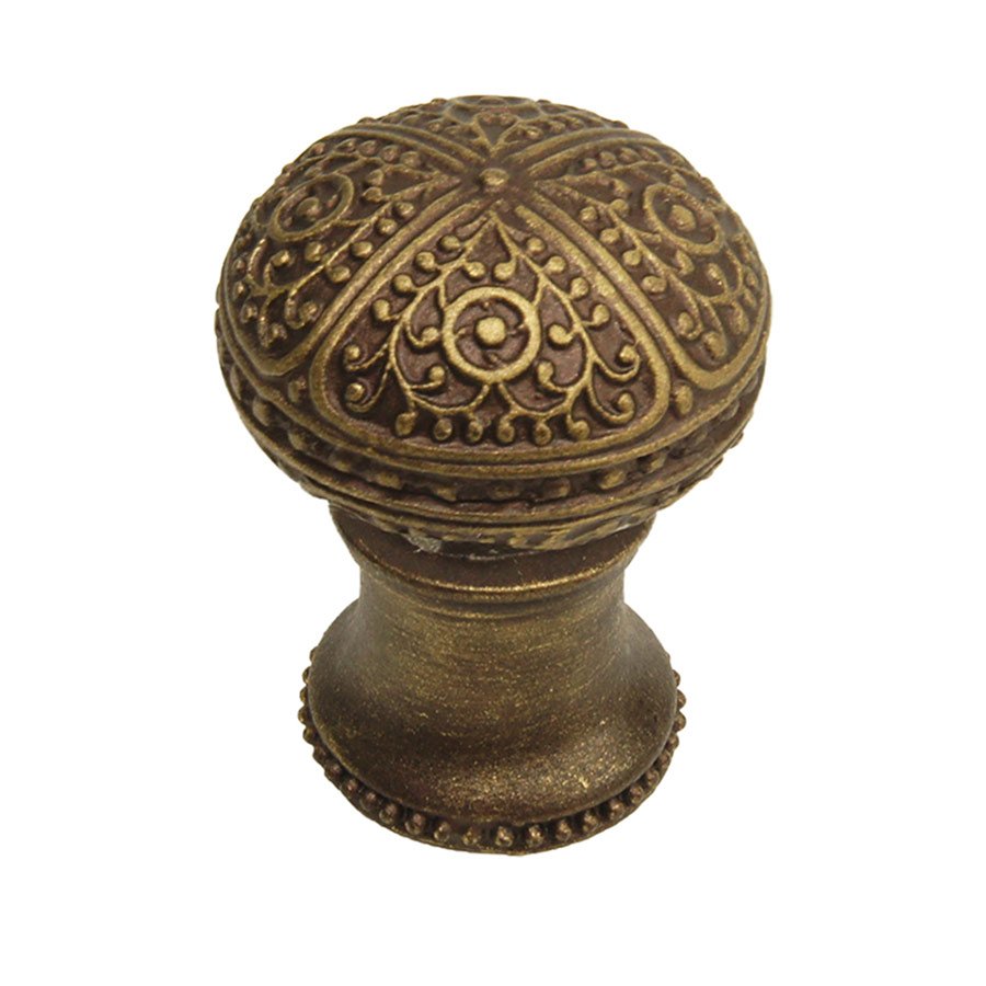 Large Round Knob in Antique Brass