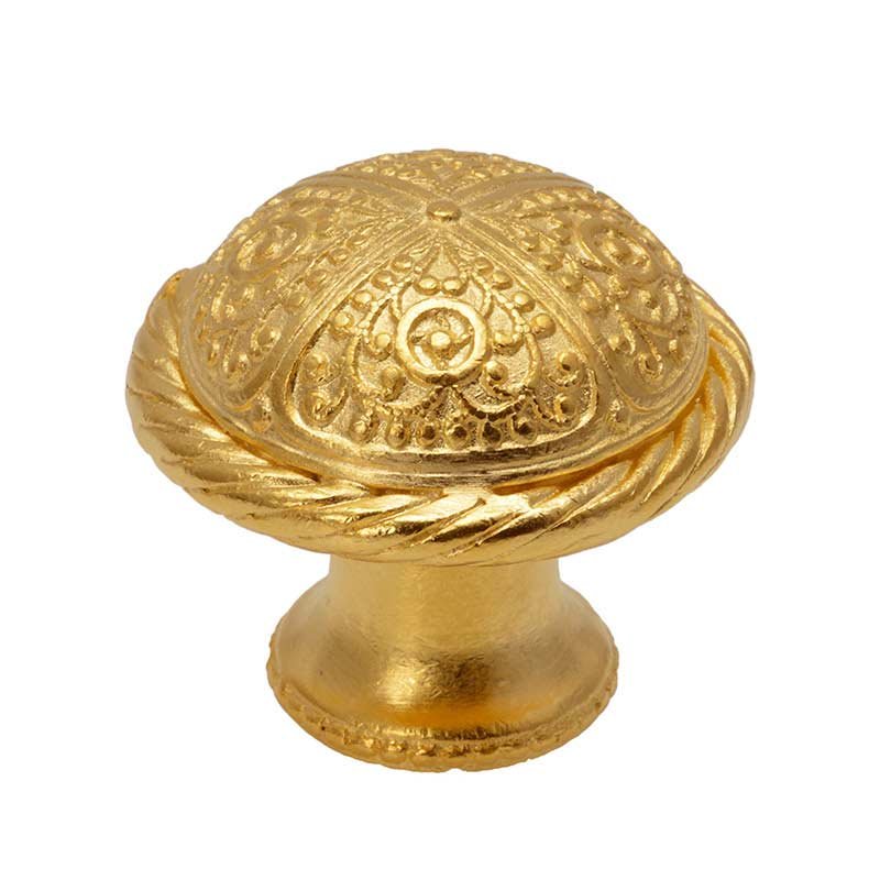Large Knob w/ Rope Border in Satin Gold