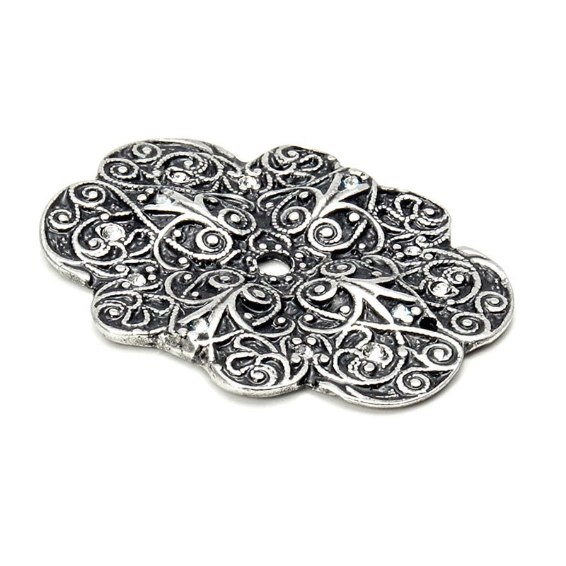 Large Oval Escutcheon with Swarovski Elements in Platinum with Crystal