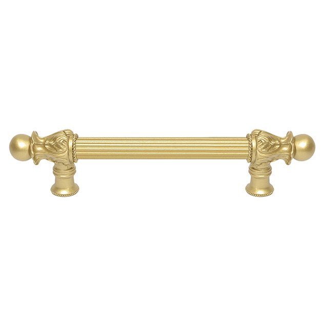 6" Centers Handle Romanesque Style in Soft Gold