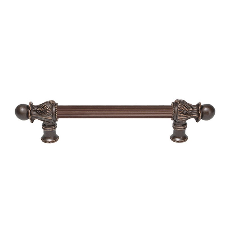6" Centers Handle with 5/8" Reeded Center Romanesque Style in Oil Rubbed Bronze