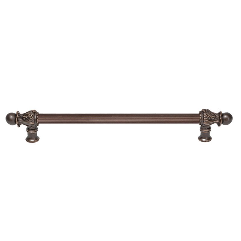 12" Centers Handle with 5/8" Reeded Center Romanesque Style in Oil Rubbed Bronze