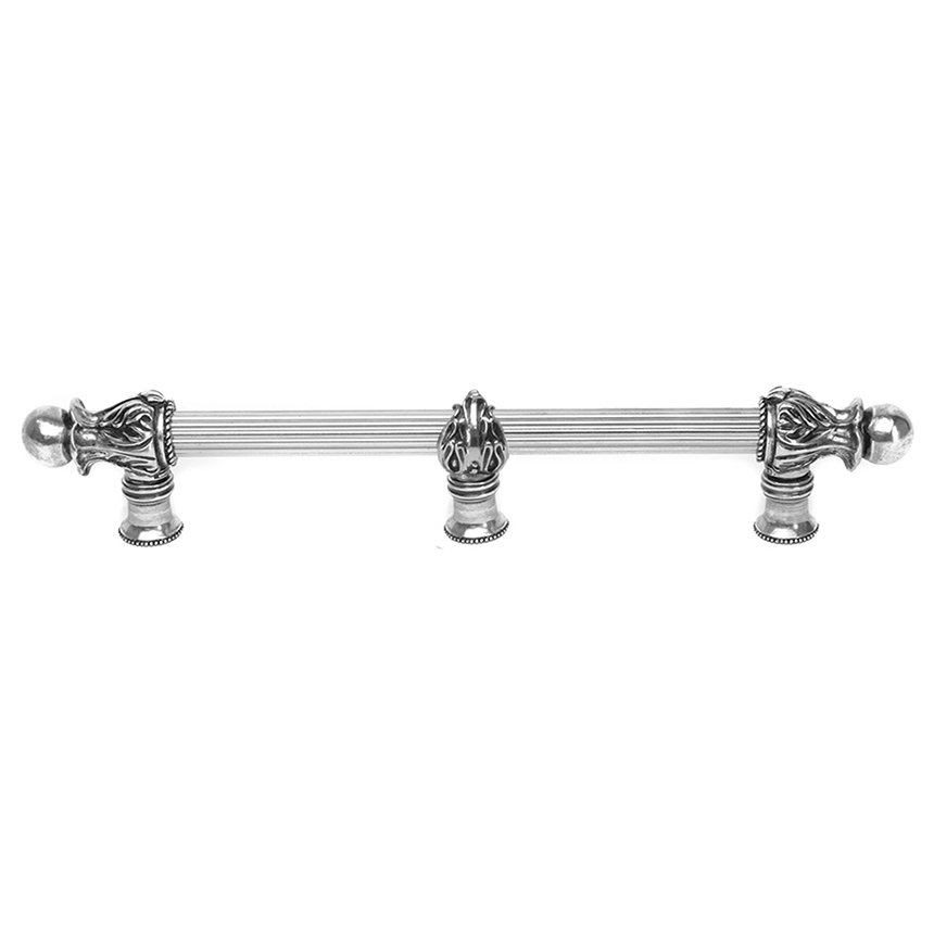 12" Centers Handle Romanesque Style With Center Brace in Platinum
