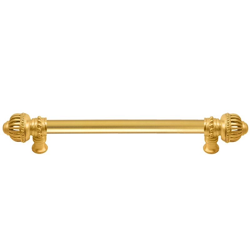 6" Centers Pull with Large Finial & 5/8" Smooth Center in Satin Gold
