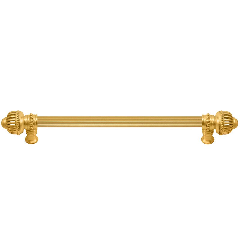 22" Centers Pull With Large Finial & 5/8" Reeded Center in Satin Gold