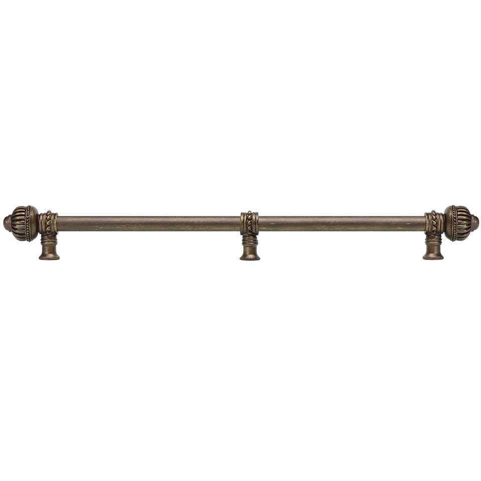 22" Centers Pull With Large Finial And Center Brace in Oil Rubbed Bronze