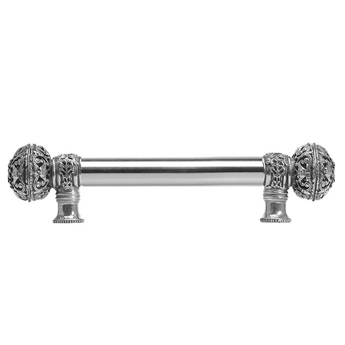 6" Centers Large Finial Long Pull in Platinum