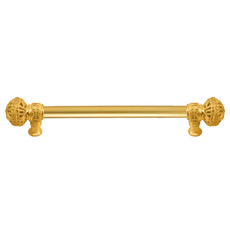 9" Centers Pull with Large Finial and 5/8" Smooth Center in Satin Gold