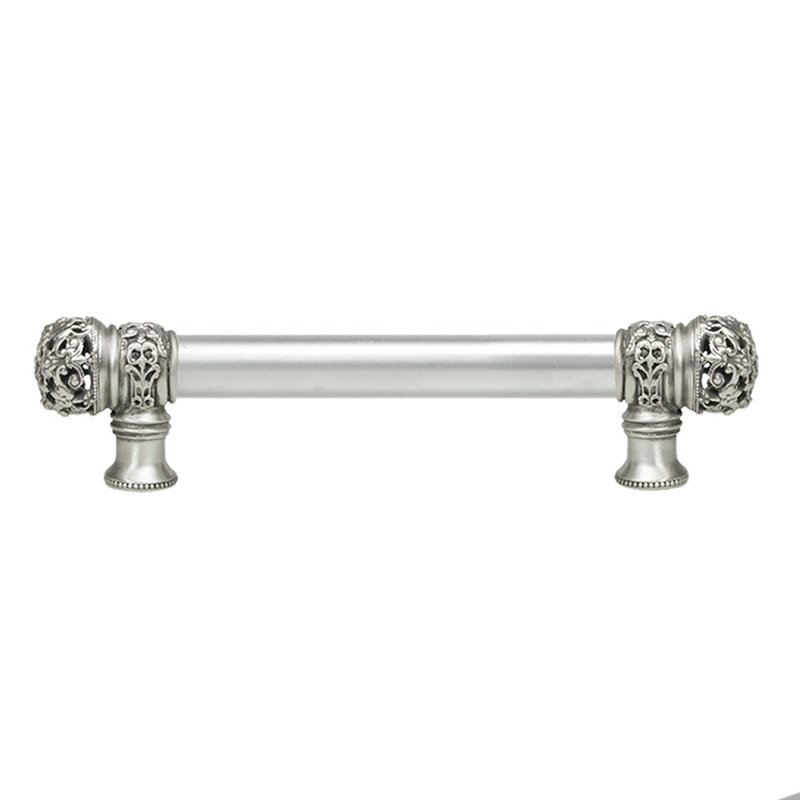 6" Centers Pull with Small Finial and 5/8" Smooth Center in Satin