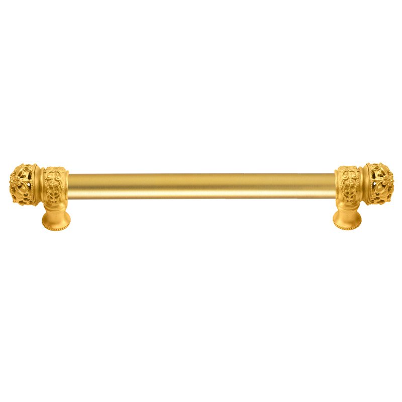 9" Centers Pull with Small Finial and 5/8" Smooth Center in Satin Gold