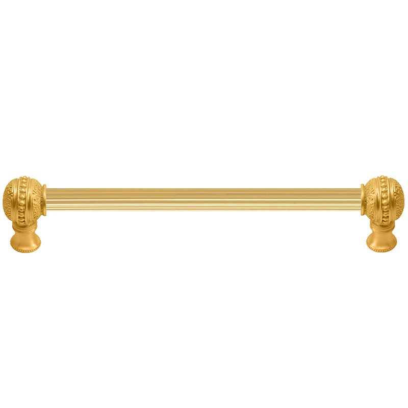 12" Centers With 5/8" Reeded Center Long Pull in Satin Gold