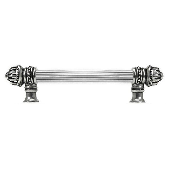 6" Centers Small Finial Pull with 5/8" Thick Reeded Center in Chalice