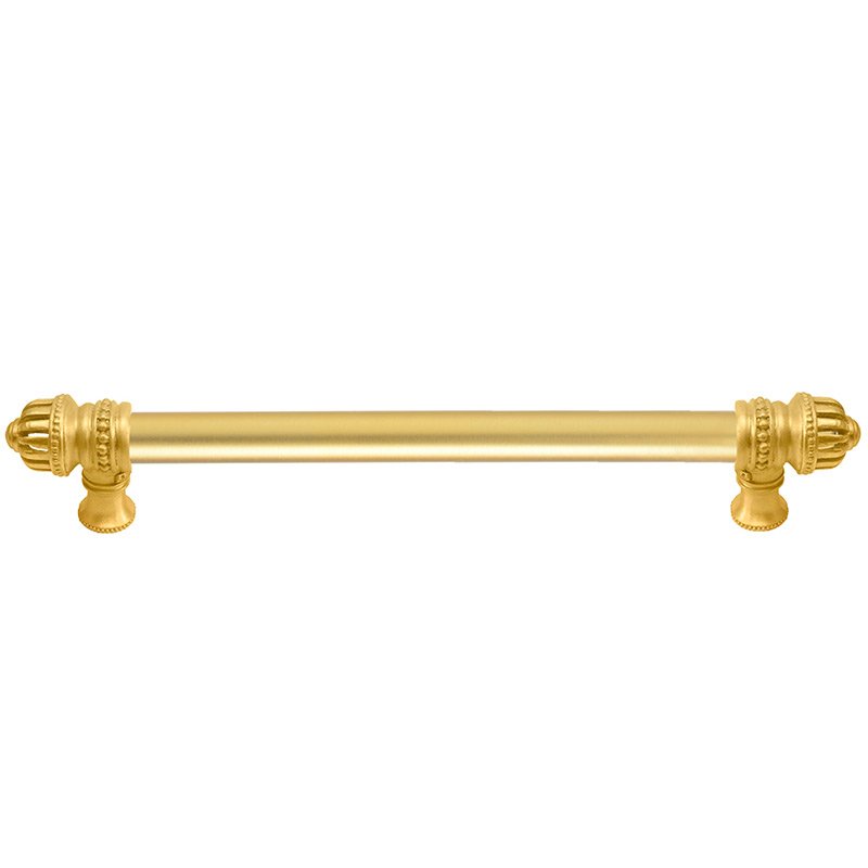 9" Centers Pull with Small Finial and 5/8" Smooth Center in Satin Gold