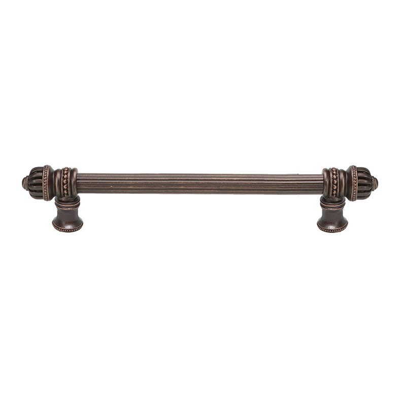 9" Centers 5/8" Thick Reeded Pull Small Finial in Oil Rubbed Bronze
