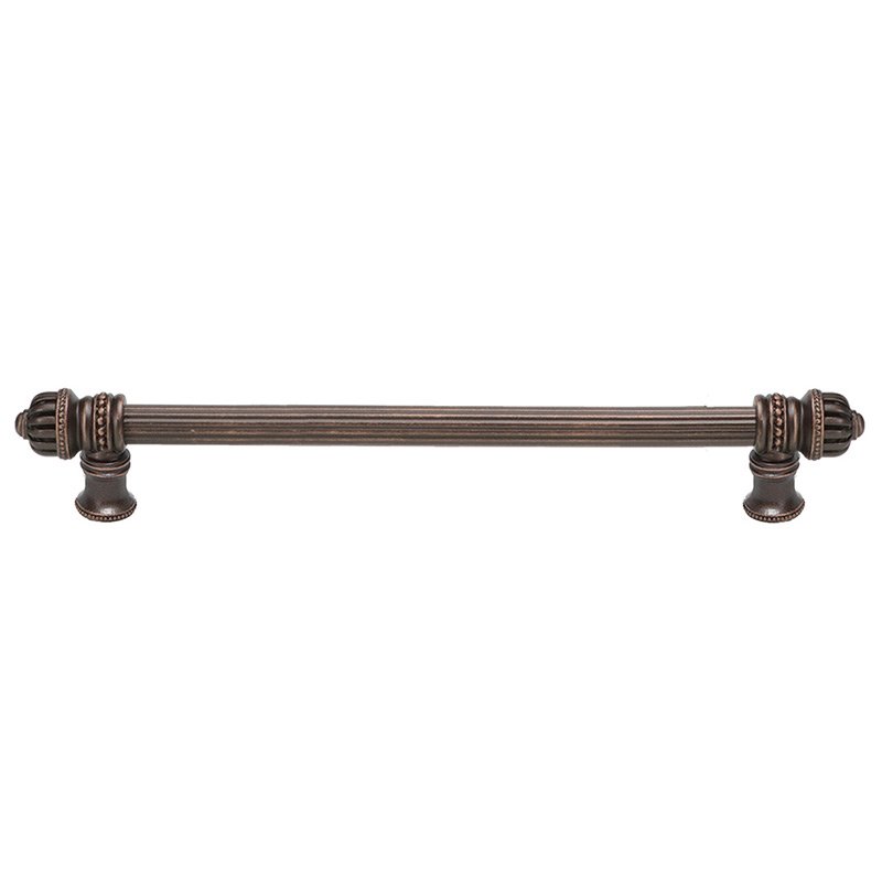 12" Centers 5/8" Thick Reeded Pull Small Finial in Oil Rubbed Bronze