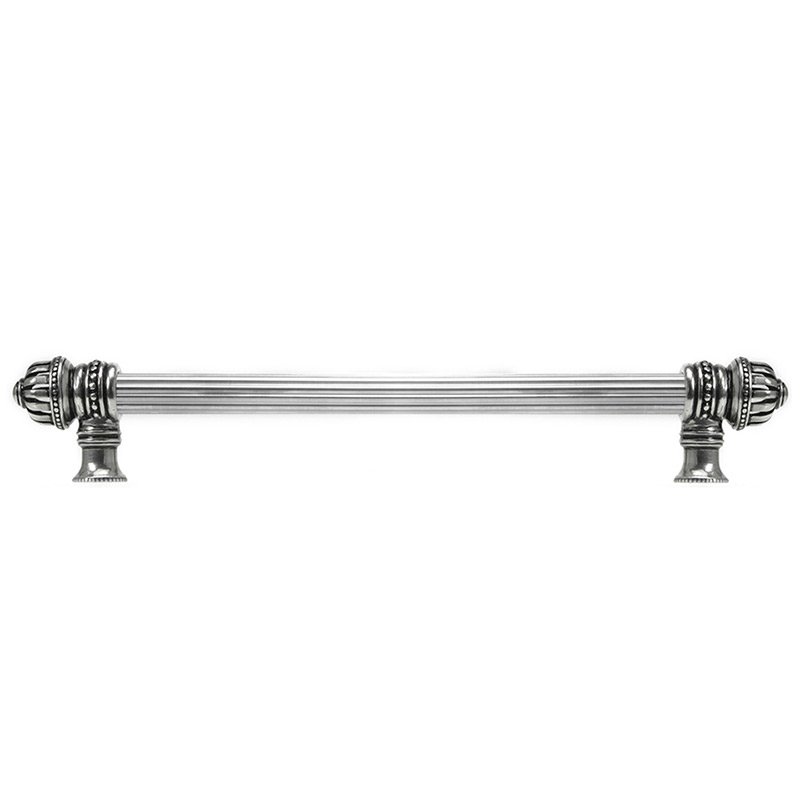 12" Centers Small Finial Pull with 5/8" Thick Reeded Center in Chalice