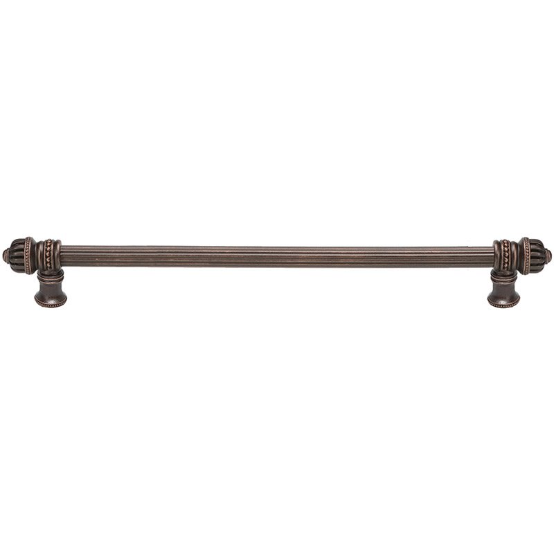 22" Centers 5/8" Thick Reeded Pull Small Finial in Oil Rubbed Bronze