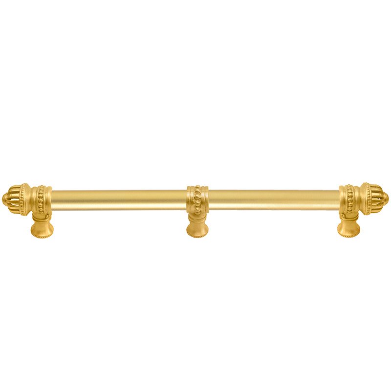 22" Centers Pull with Small Finial and 5/8" Smooth Center & Center Brace in Satin Gold