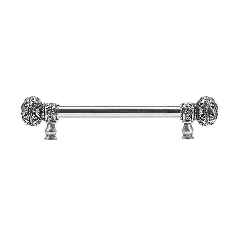 9" Centers 5/8" Smooth Bar pull with Large Finials in Chalice and 56 Crystal Swarovski Elements
