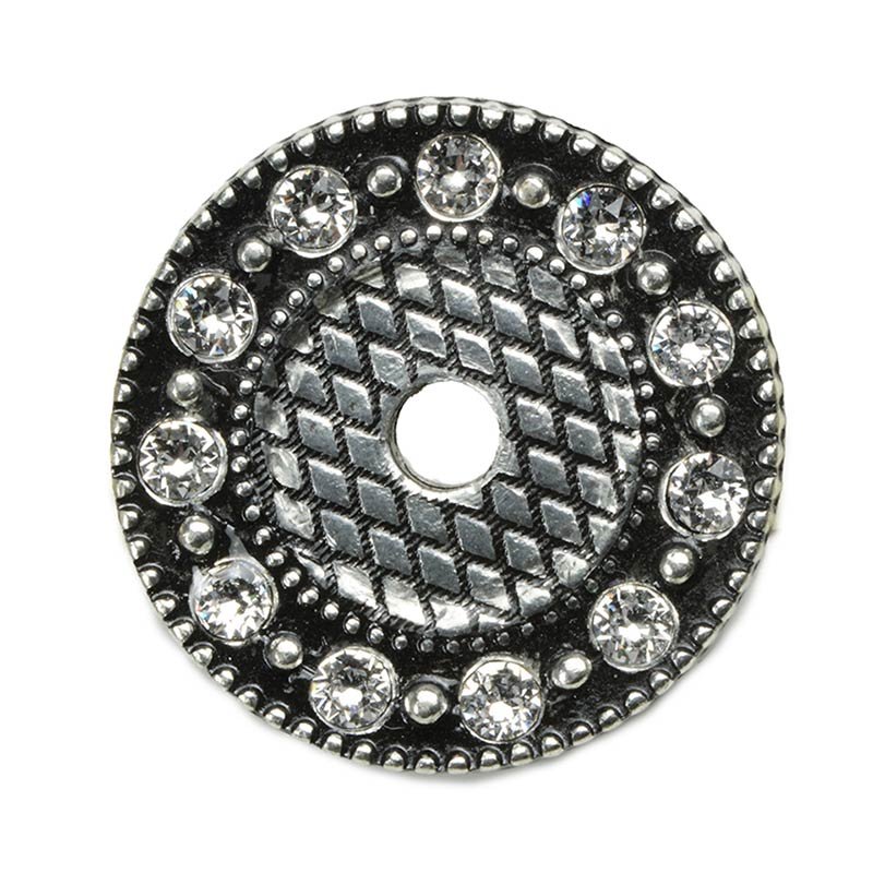 Round Escutcheon with Swarovski Elements in Oil Rubbed Bronze with Crystal