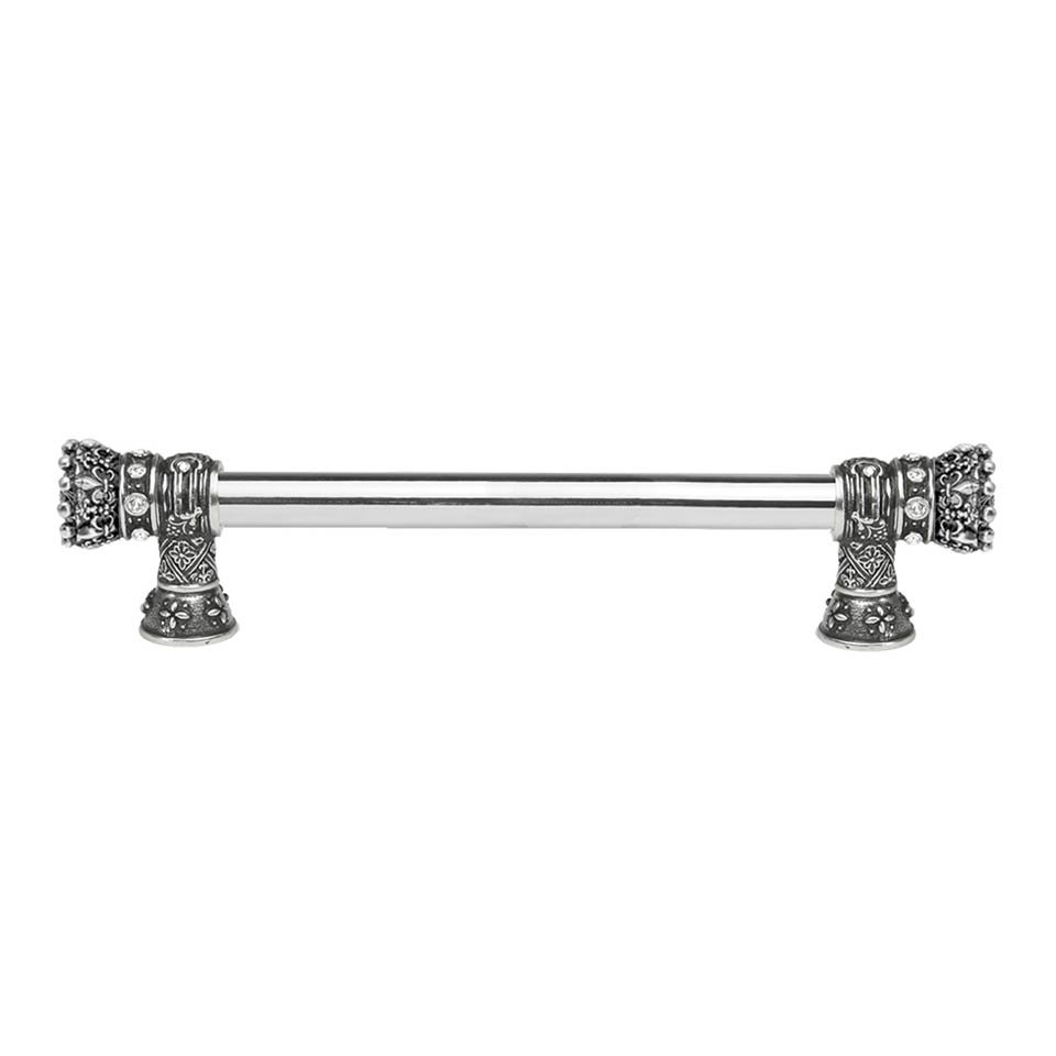 Queen Anne 9" Centers Pull With Swarovski Crystals in Oil Rubbed Bronze with Crystal