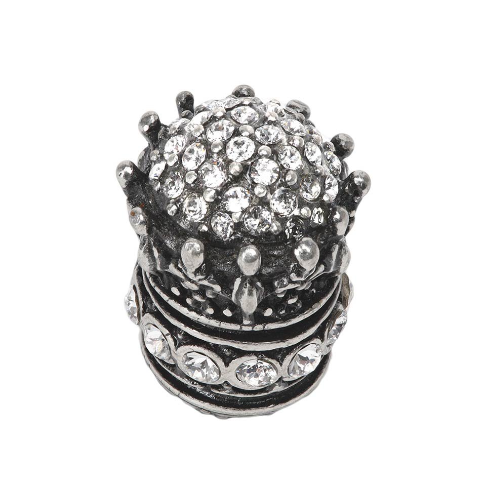Queen Elizabeth Medium Knob With Swarovski Crystals in Platinum with Vitrail Light