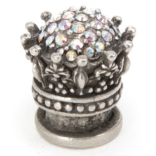 Petite Knob with Swarovski Elements in Bronze with Crystal