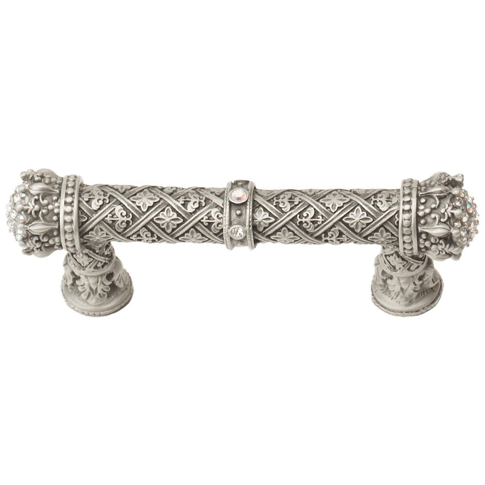 Queen Elizabeth 3" Centers Pull With Swarovski Crystals in Antique Brass with Vitrail Medium